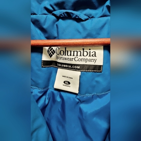 Columbia Ski Waterproof Snow Jacket Active Sport Teal Blue White size XL - Picture 9 of 11